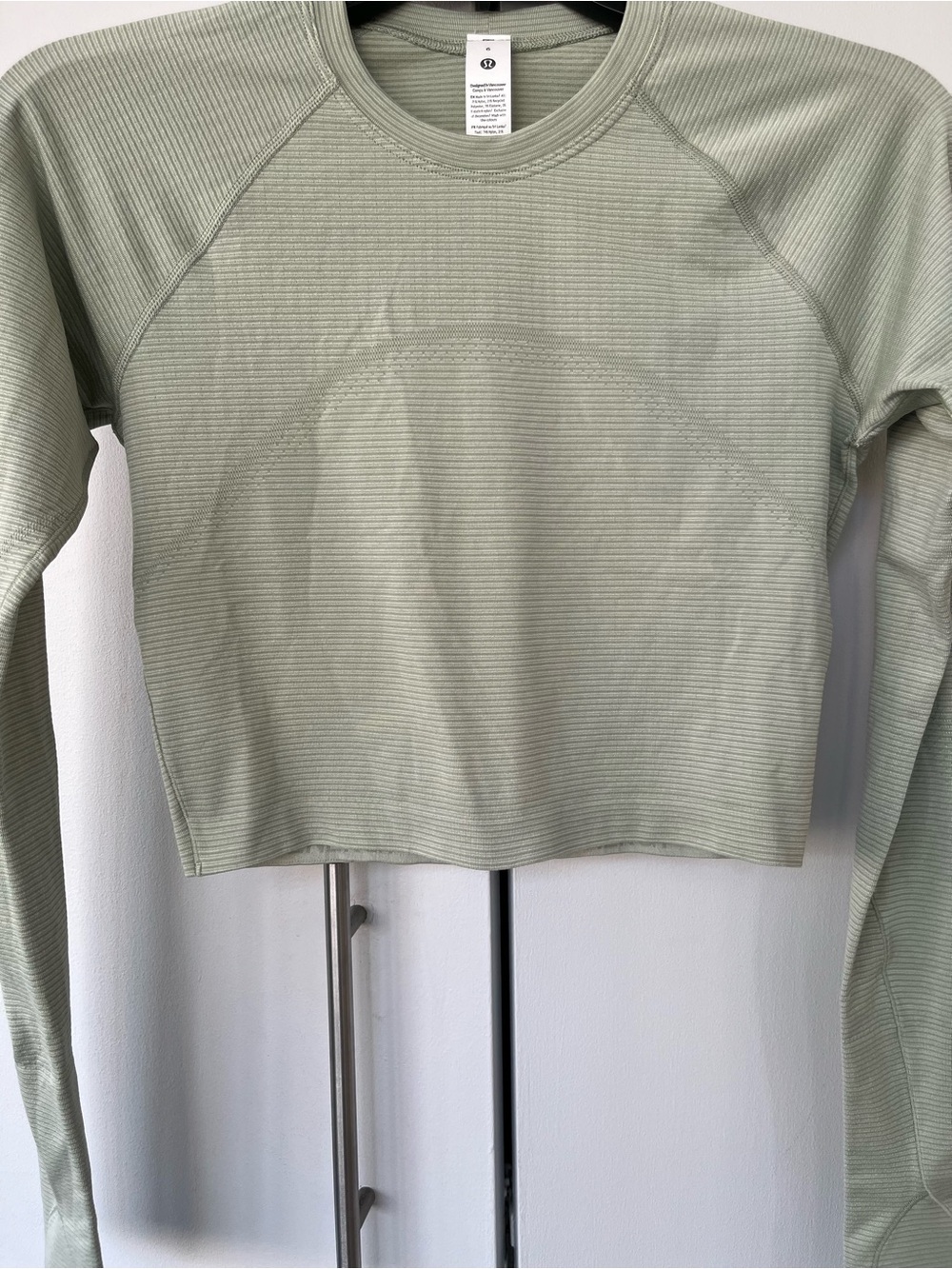 lululemon athletica Swiftly Tech Long-Sleeve Crop Top in Sage-Size 6
